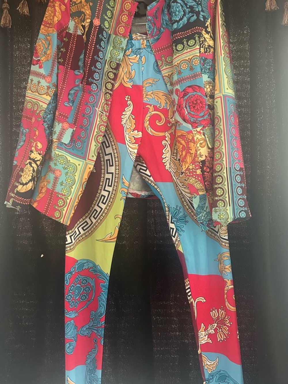 Vibrant Baroque Print Two-Piece Set - Multicolor